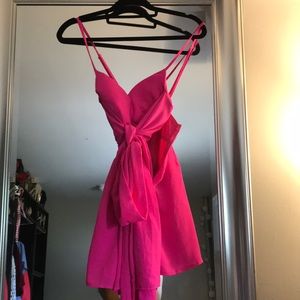 Hot pink tie in front romper SMALL